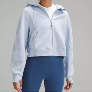 Lululemon NEW Scuba Oversized Funnel Neck 1/2 Zip Crop Sweatshirt Blue Linen